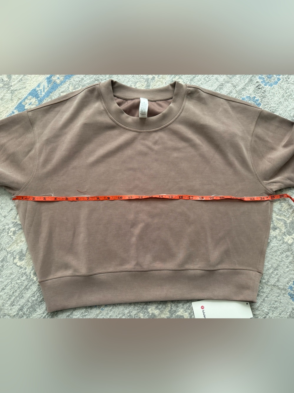 Lululemon Softstreme Perfectly Oversized Cropped Crew Taupetastic (NWT) - Picture 7 of 9